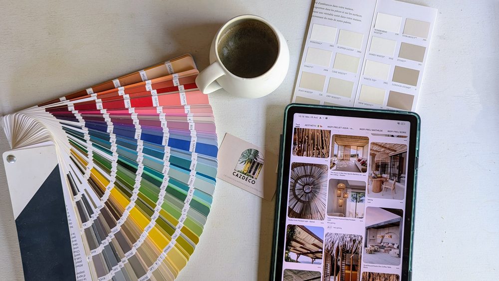 Moodboard et échantillons de couleurs CAZDECO